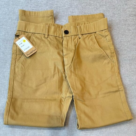 Men's Skinny Stretchy Khaki Pants Colored Pants Slim Fit Slacks Tapered Trousers - Picture 2 of 7